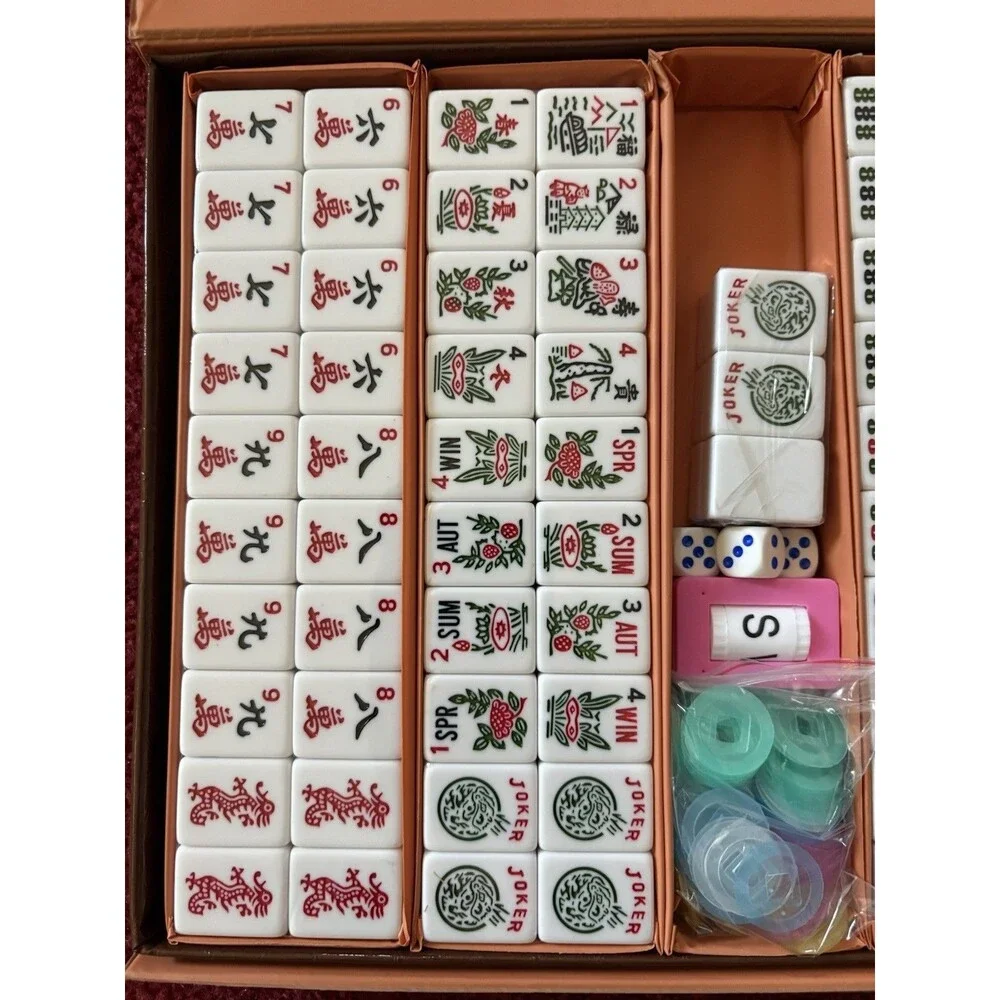 Lightweight Travel-Sized American Mahjong Set with 166 Tiles and Accessories